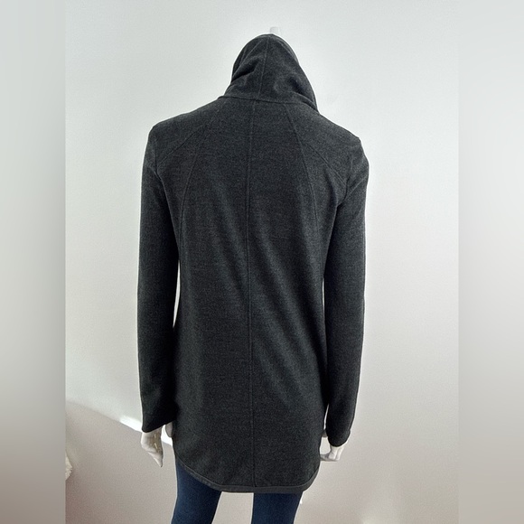 Helmut Lang Charcoal Gray Draped wool and leather jacket size S - Picture 7 of 10